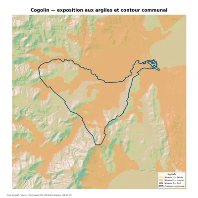 Carte d’exposition au retrait-gonflement des argiles à Cogolin