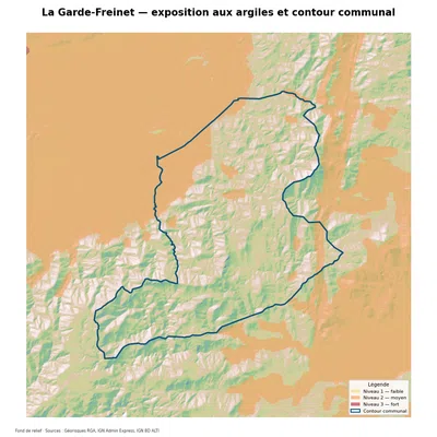 Carte d’exposition au retrait-gonflement des argiles à La Garde-Freinet