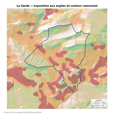 Carte d’exposition au retrait-gonflement des argiles à La Garde