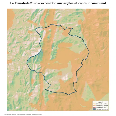 Carte d’exposition au retrait-gonflement des argiles à Le Plan-de-la-Tour