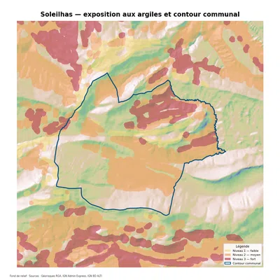 Carte d’exposition au retrait-gonflement des argiles à Soleilhas