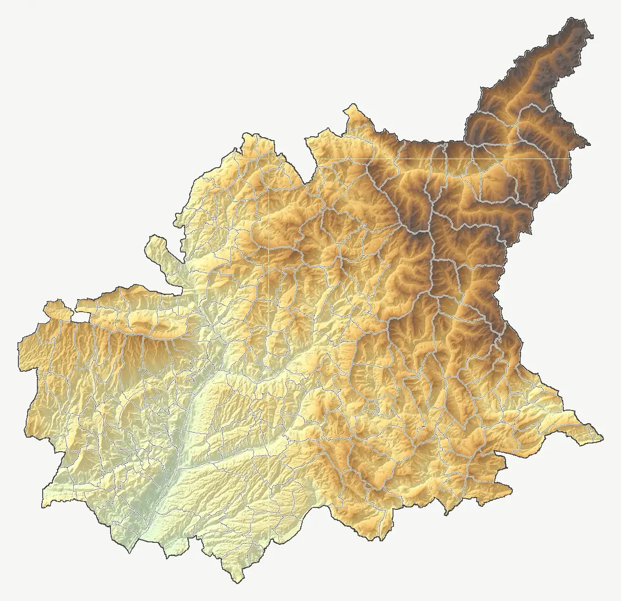 Fond topographique du département Alpes-de-Haute-Provence